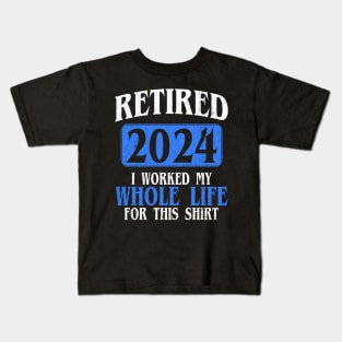 Retired 2024 Retirement Men Women Humor Kids T-Shirt